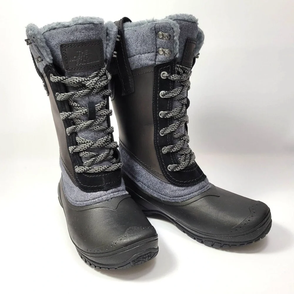 The North Face Black and Gray Winter Boots